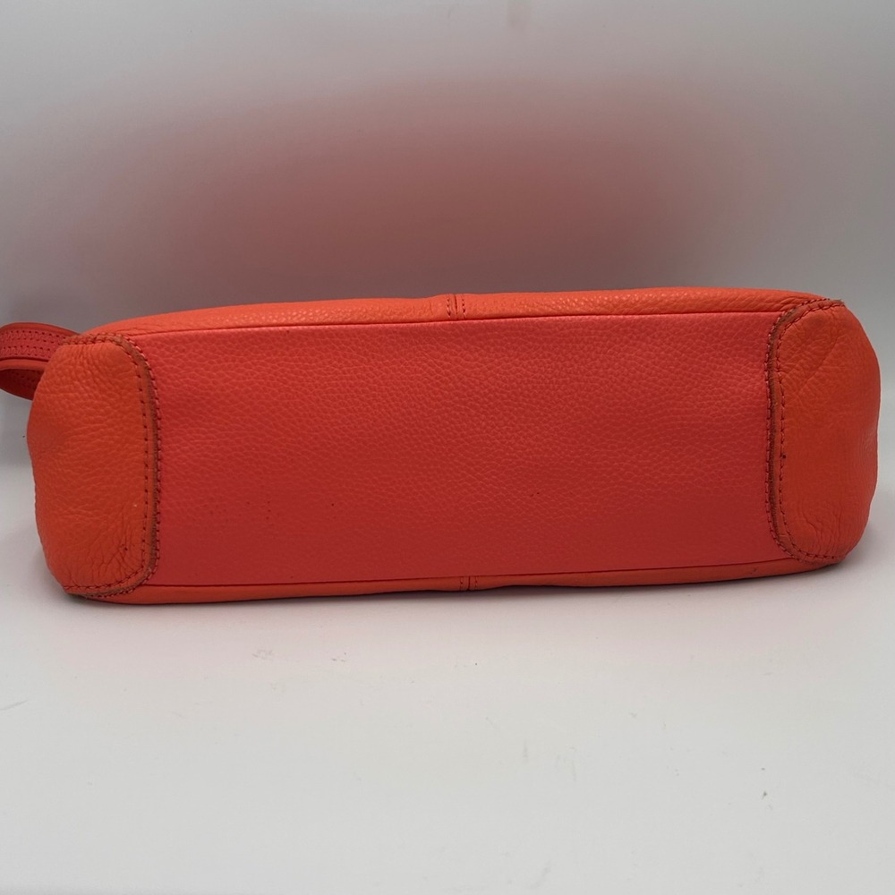 The Sak Iris Orange Pebbled Leather Shoulder Bag Hobo Zip Top 12162 - Picture 5 of 14
